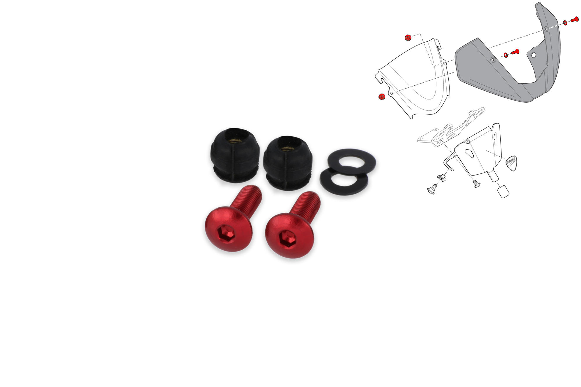 CNC Racing Billet Windscreen bolt kit for Ducati Monster 937 CNC Racing Billet Windscreen bolt kit for Ducati Monster 937